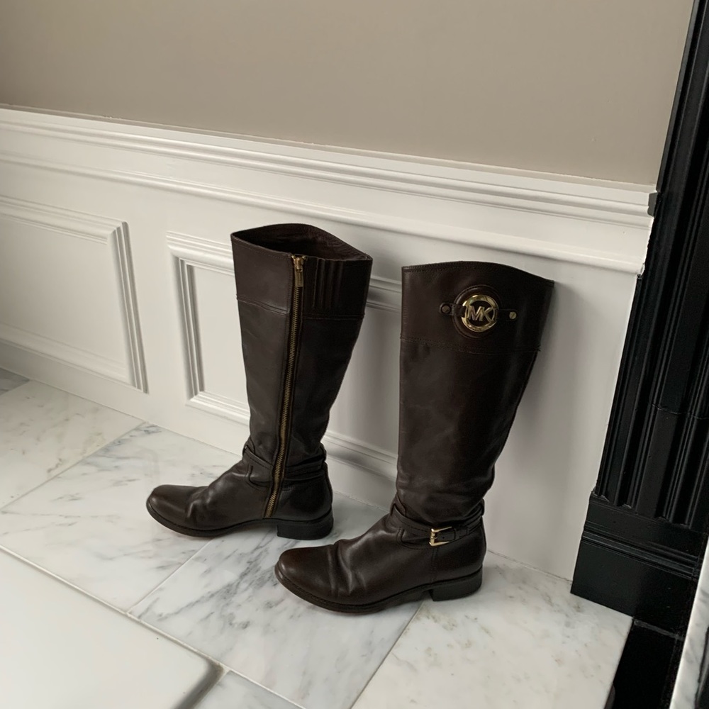 Michael Kors Equestrian Leather Riding Boots 8.5